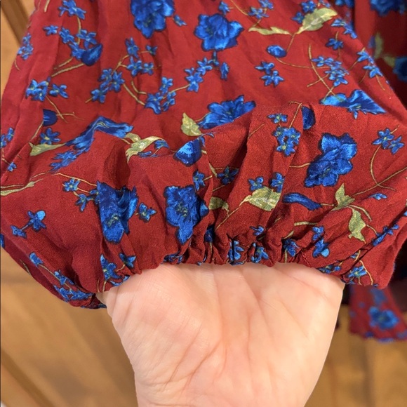 Free People Floral Button-Front Burgundy Mini Dress - Picture 6 of 11